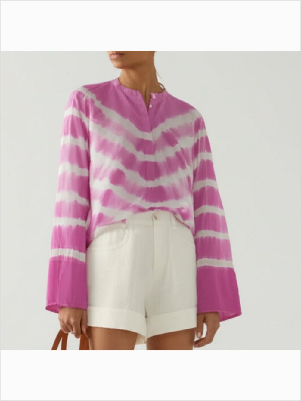 NEW! J.Crew (21β across) 100% silk tie-dye tunic shirt in hot pink (M)